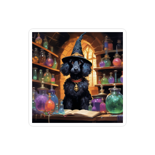 PugMug Custom Black Poodle Sticker