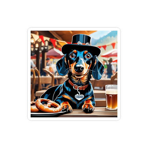 PugMug Custom Black Dachshund Sticker