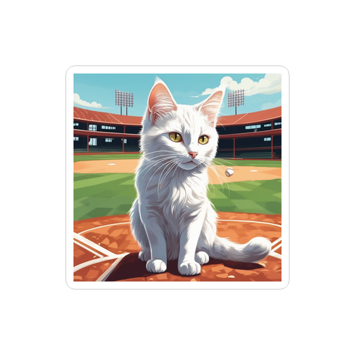 PugMug Custom White Companion Cat Sticker