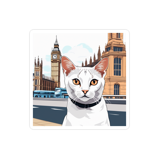 PugMug Custom White Abyssinian Cat Sticker