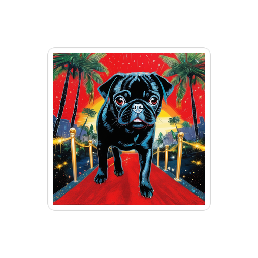 PugMug Custom Black Pug Sticker