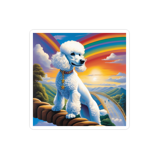 PugMug Custom White Poodle Sticker