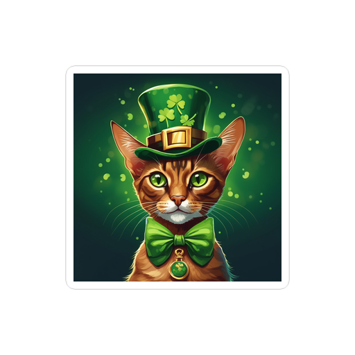 PugMug Custom Tabby Abyssinian Cat Sticker