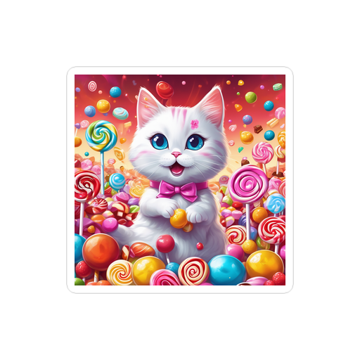 PugMug Custom White Companion Cat Sticker