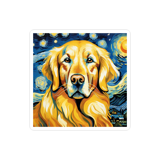 PugMug Custom Golden Retriever Sticker