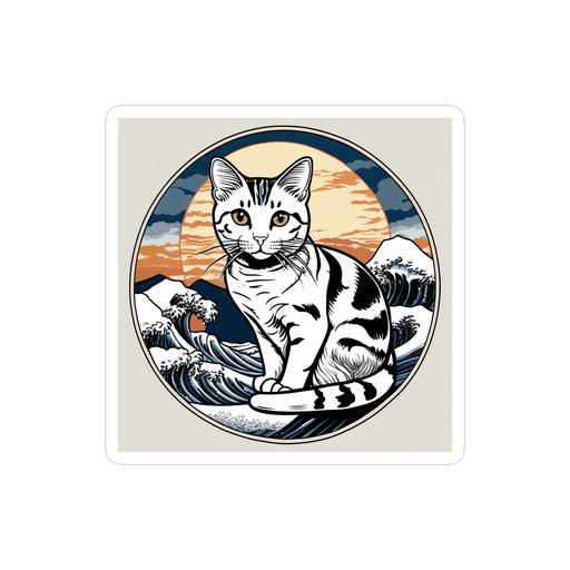 PugMug Custom Tabby American Shorthair Cat Sticker
