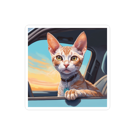 PugMug Custom Tabby Devon Rex Cat Sticker