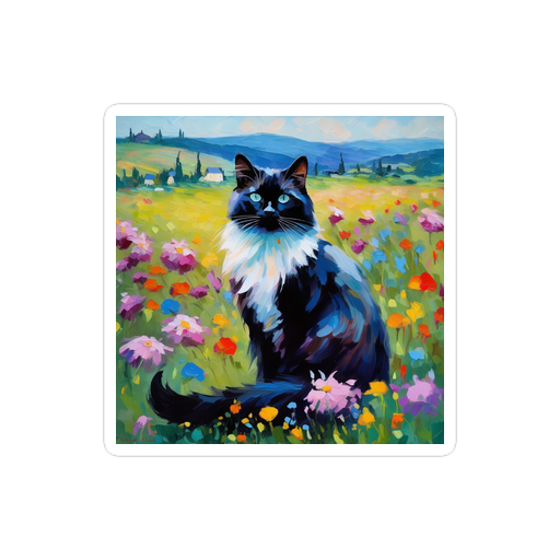 PugMug Custom Black Ragdoll Cat Sticker