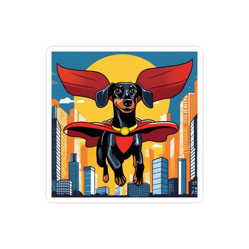 PugMug Custom Black Dachshund Sticker