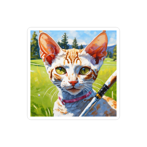 PugMug Custom Tabby Devon Rex Cat Sticker