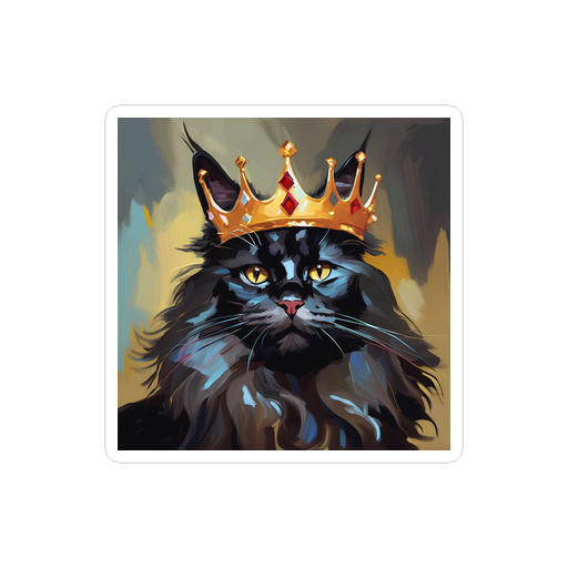 PugMug Custom Black Maine Coon Cat Sticker