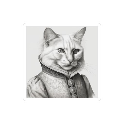 PugMug Custom White Companion Cat Sticker