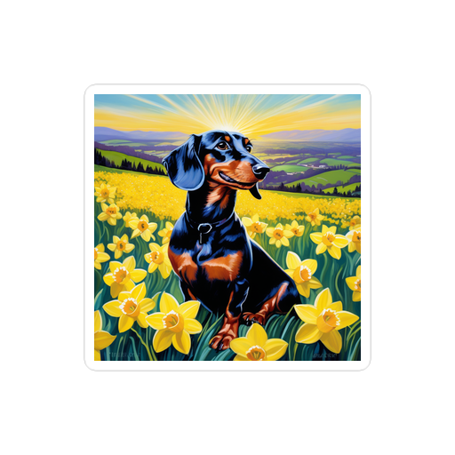 PugMug Custom Black Dachshund Sticker