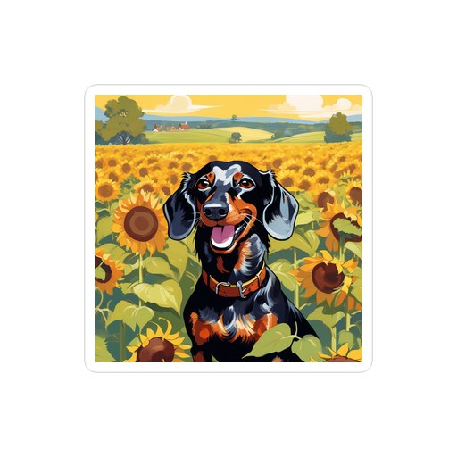 PugMug Custom Black Dachshund Sticker