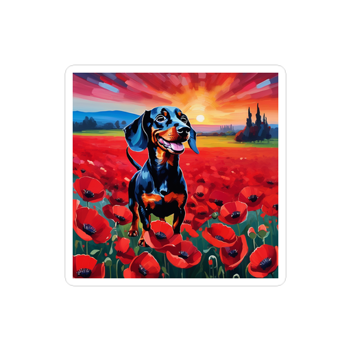 PugMug Custom Black Dachshund Sticker