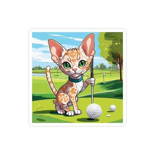 PugMug Custom Tabby Devon Rex Cat Sticker