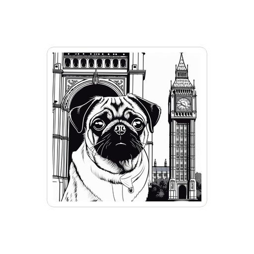 PugMug Custom Black Pug Sticker