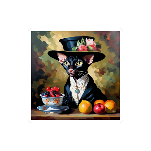 PugMug Custom Black Sphynx Cat Sticker