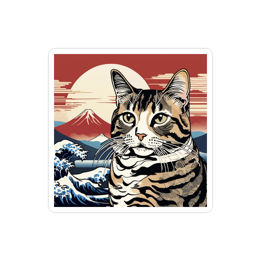 PugMug Custom Tabby Companion Cat Sticker