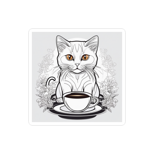 PugMug Custom White Companion Cat Sticker