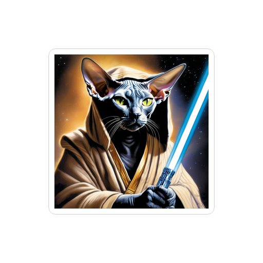 PugMug Custom Black Sphynx Cat Sticker