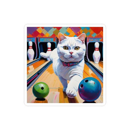 PugMug Custom White British Shorthair Cat Sticker