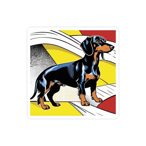 PugMug Custom Black Dachshund Sticker