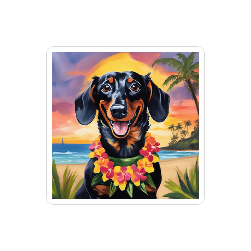 PugMug Custom Black Dachshund Sticker