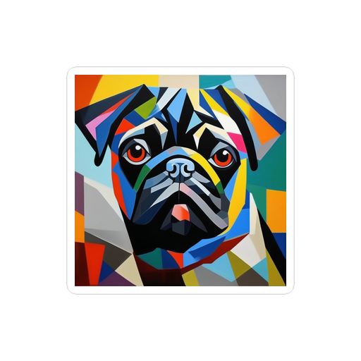 PugMug Custom Black Pug Sticker