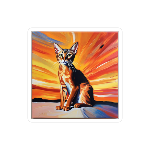 PugMug Custom Tabby Abyssinian Cat Sticker