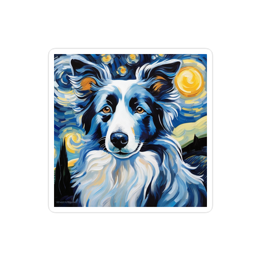 PugMug Custom Blue Merle Border Collie Sticker