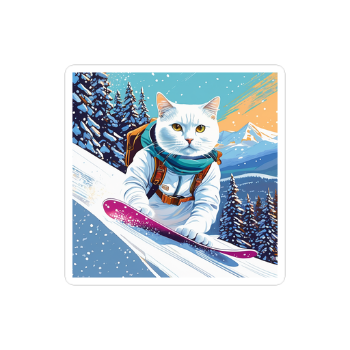 PugMug Custom White Companion Cat Sticker