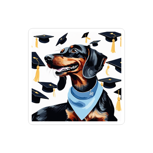 PugMug Custom Black Dachshund Sticker