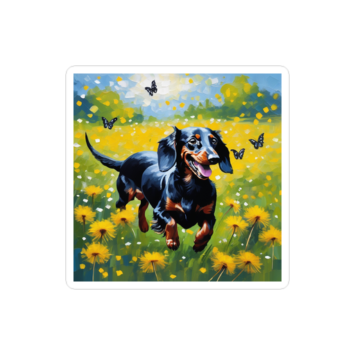 PugMug Custom Black Dachshund Sticker