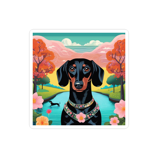 PugMug Custom Black Dachshund Sticker