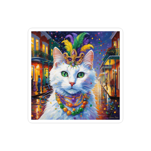 PugMug Custom White Companion Cat Sticker