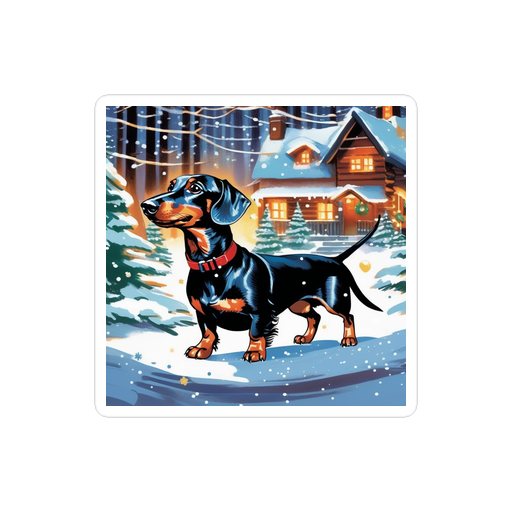PugMug Custom Black Dachshund Sticker