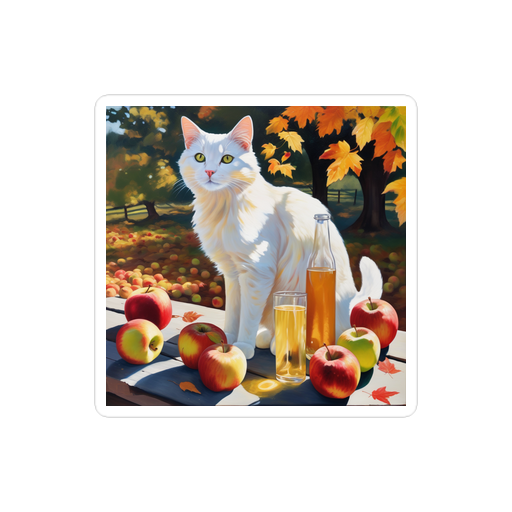 PugMug Custom White Companion Cat Sticker