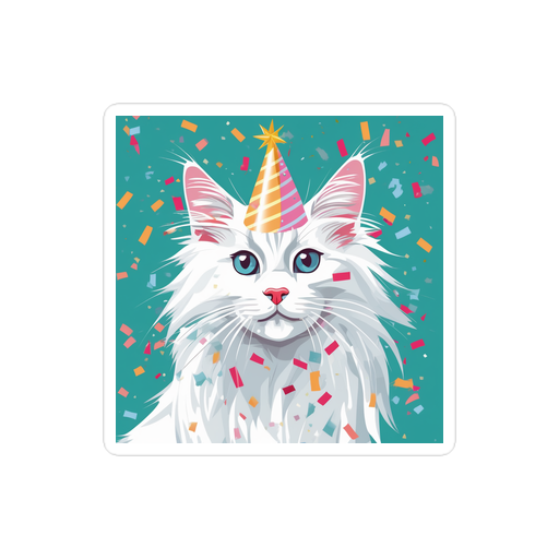 PugMug Custom White Maine Coon Cat Sticker