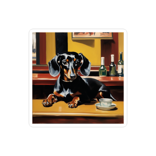 PugMug Custom Black Dachshund Sticker