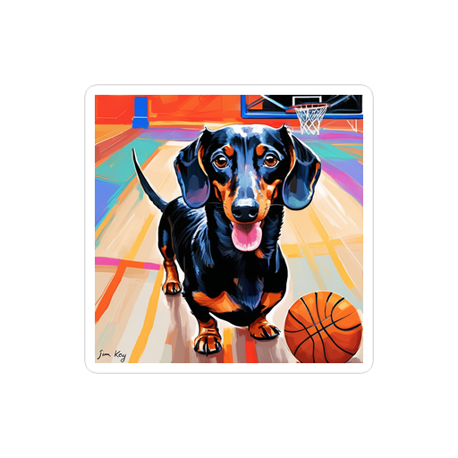 PugMug Custom Black Dachshund Sticker