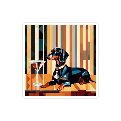 PugMug Custom Black Dachshund Sticker