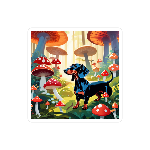 PugMug Custom Black Dachshund Sticker