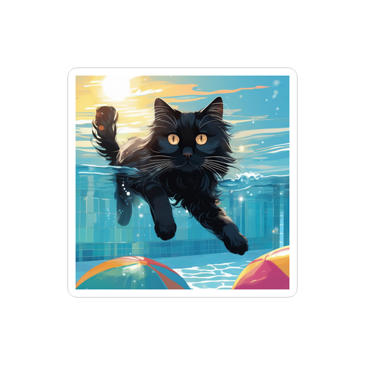 PugMug Custom Black Ragdoll Cat Sticker