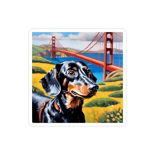 PugMug Custom Black Dachshund Sticker