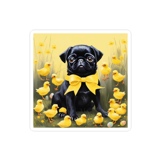PugMug Custom Black Pug Sticker