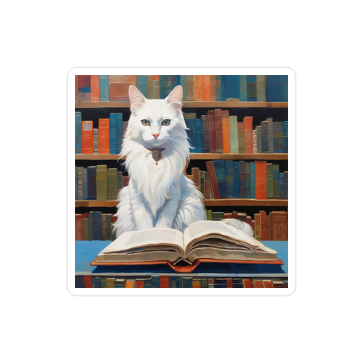 PugMug Custom White Companion Cat Sticker