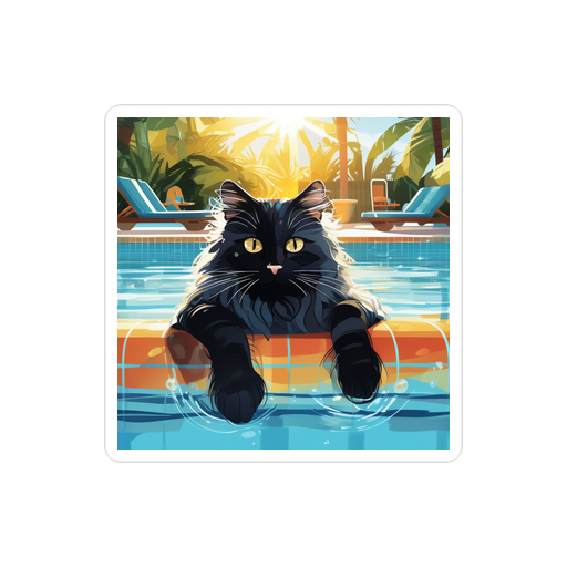 PugMug Custom Black Ragdoll Cat Sticker