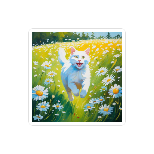 PugMug Custom White Companion Cat Sticker