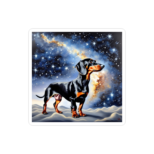 PugMug Custom Black Dachshund Sticker